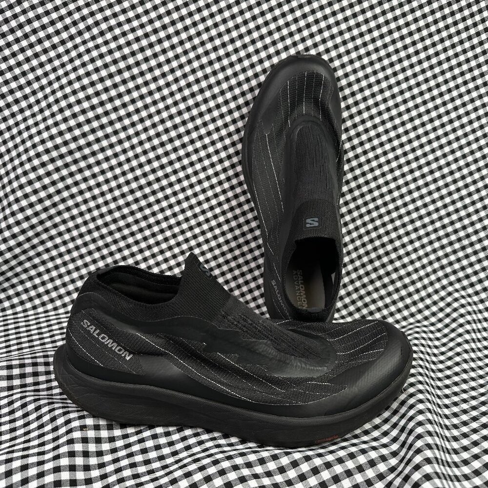 Salomon Pulsar Reflective Advanced All Black Slip On Sneaker Shoe Women's 9.5